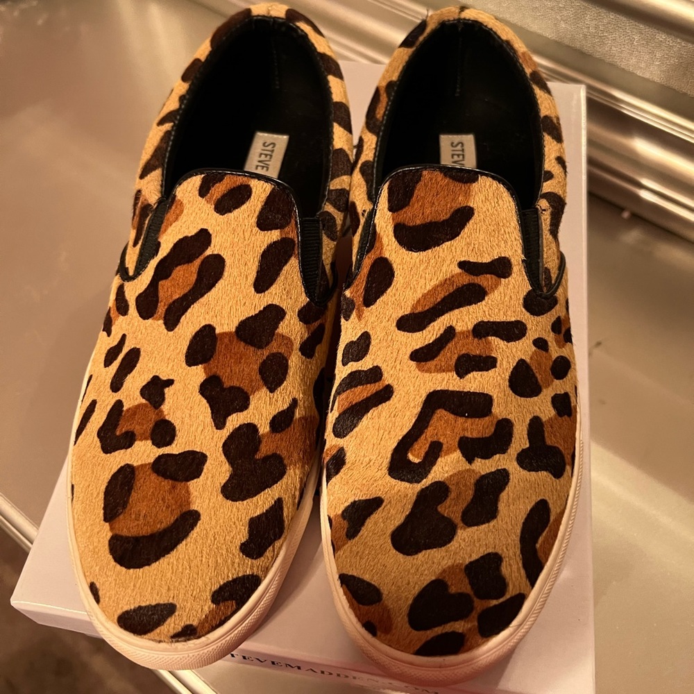 Leopard Print Slip Ons - image 1